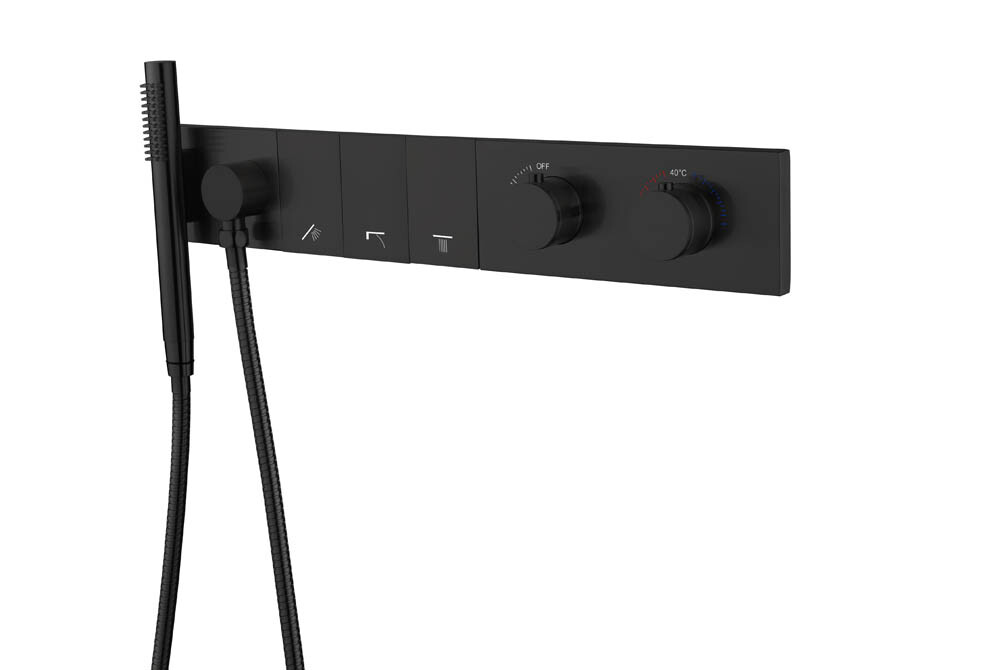 Термостатический смеситель встраиваемый с ручным душем Boheme Zodiac Thermo Brushed Bronze 133-SYS-B