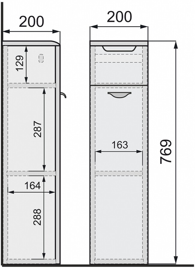 Raval Space 21 Spa0121/N/W шкаф-пенал напольный, белый