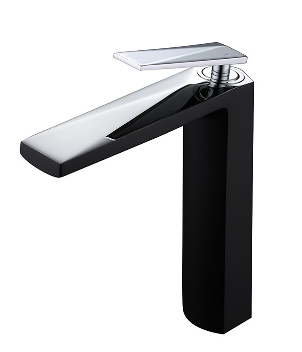 Смеситель для умывальника высокий Boheme Venturo Черный / Хром 372-B