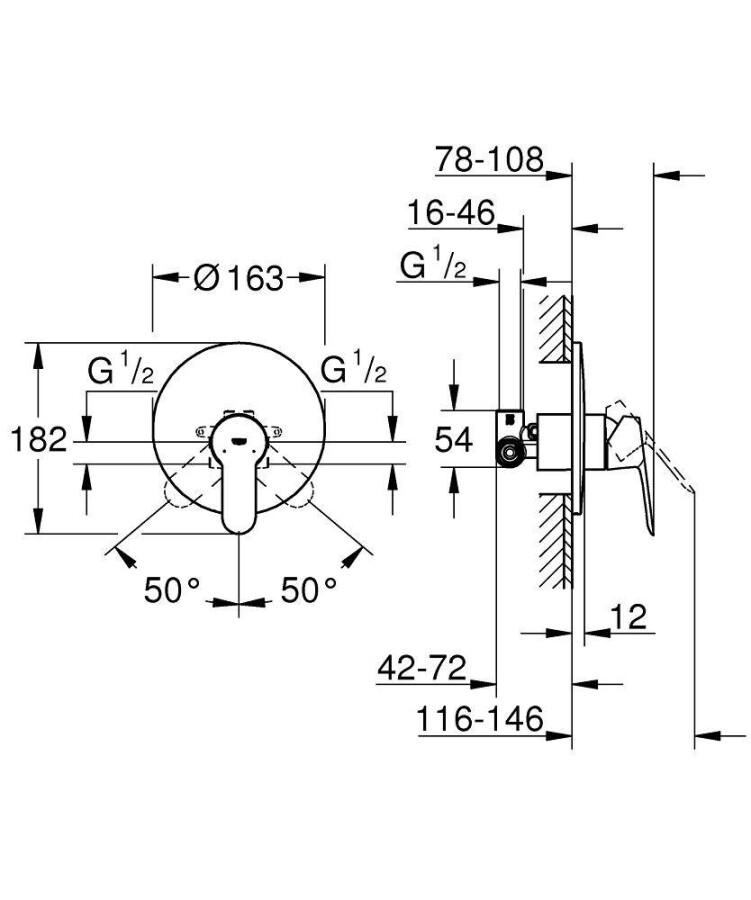 Grohe BauEdge 29078000 смеситель для душа