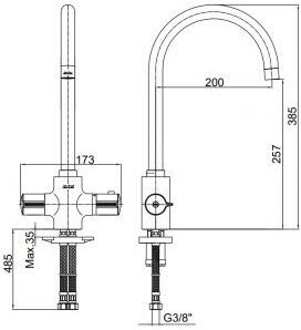 E.C.A. Thermostatic 102108754EX смеситель для кухни хром