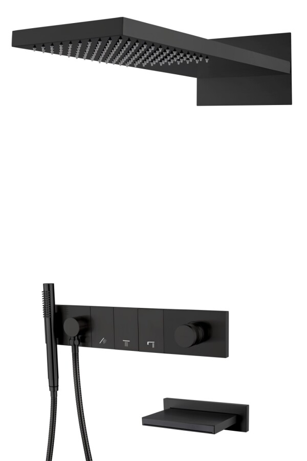 Душевая система трехпозиционная с изливом Boheme Zodiac Черный матовый 132-2-B