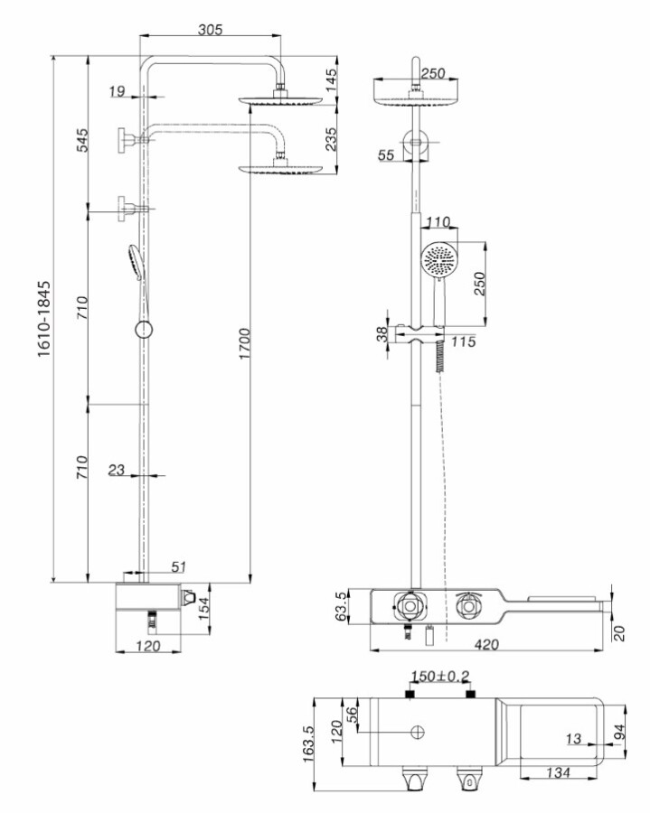 Lemark Tropic LM7009C Душевая система с изливом