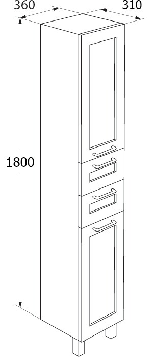 Iddis Sena SEN3600i97 шкаф-пенал напольный 36 белый / дерево