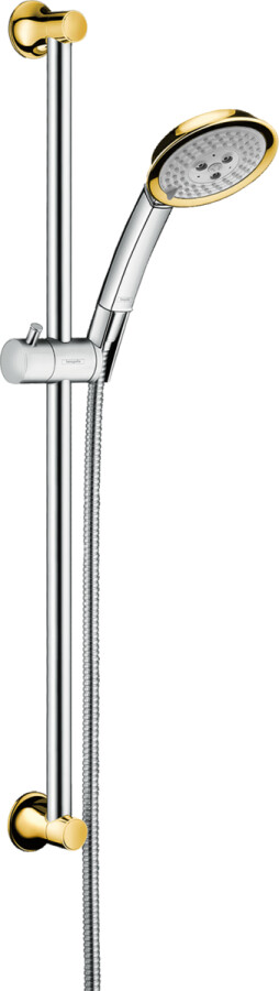 Hansgrohe 27843090 Raindance Classic Душевой набор 100 3jet с душевой штангой 65 см, хром/золото