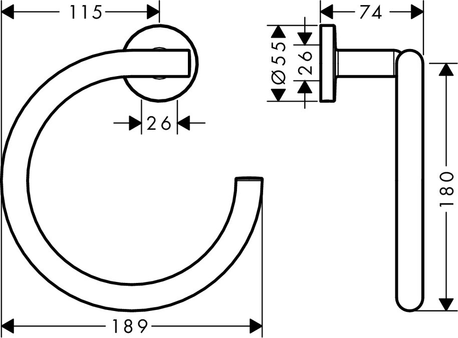 41724000 Hansgrohe Logis Universal полотенцедержатель