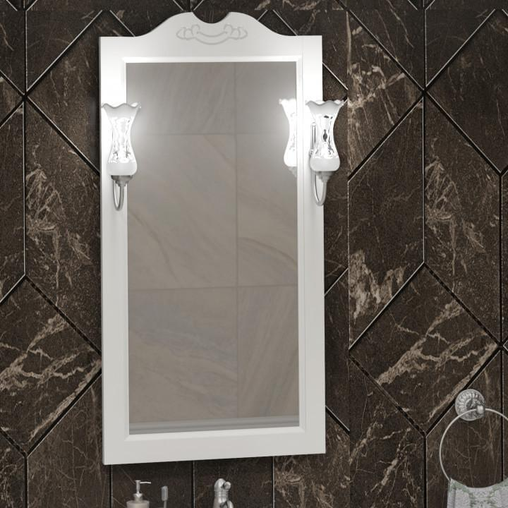 Opadiris Клио зеркало со светильниками 50 см белый матовый 002281