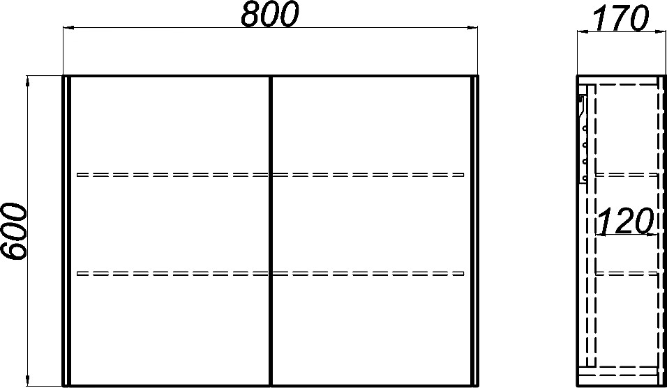 Зеркало-шкаф Aqwella Mobi 80*60 дуб балтийский 408329