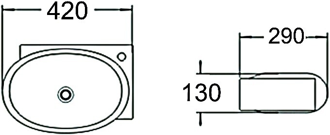 SantiLine SL-2022R раковина накладная 42 см