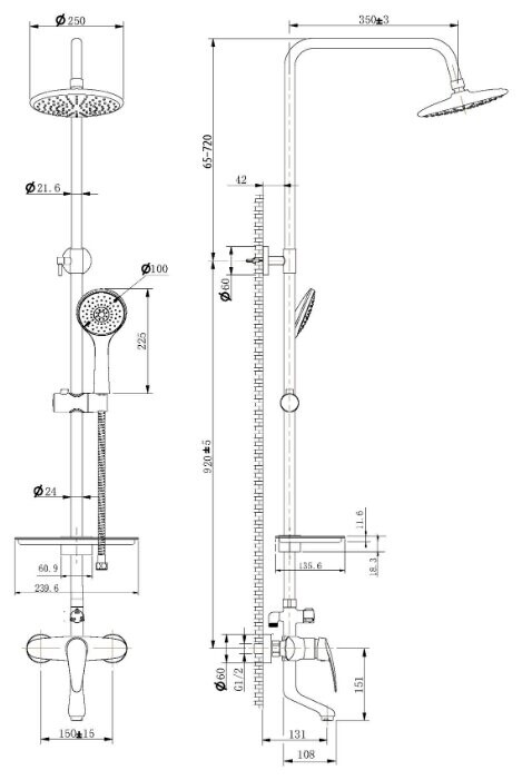 Lemark Linara LM0462C Душевая система с изливом