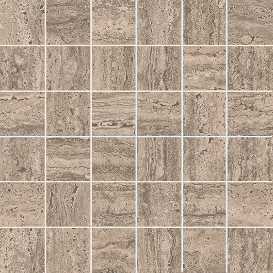 Керамический гранит Декор Kerama Marazzi Прованс Про Травертин мозаичный бежевый тёмный матовый обрезной 30x30x0,9 KMD2MSA010GR