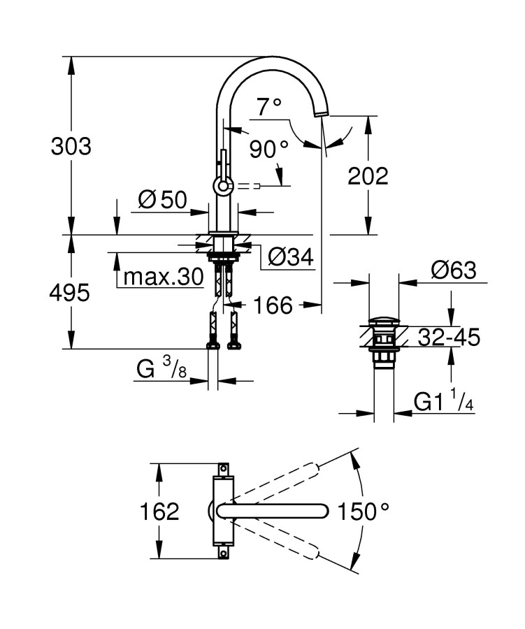 Grohe Atrio New 21022003 смеситель для раковины