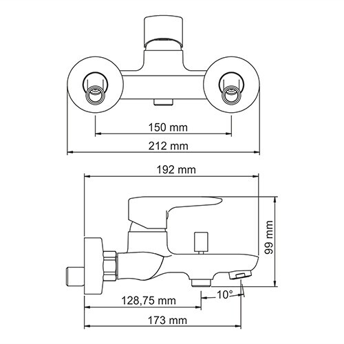 WasserKRAFT Vils 5601 смеситель для ванны хром