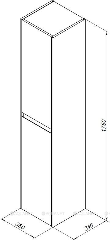 Aquanet Nova Lite 00249522 шкаф-пенал подвесной, дуб рустикальный 35
