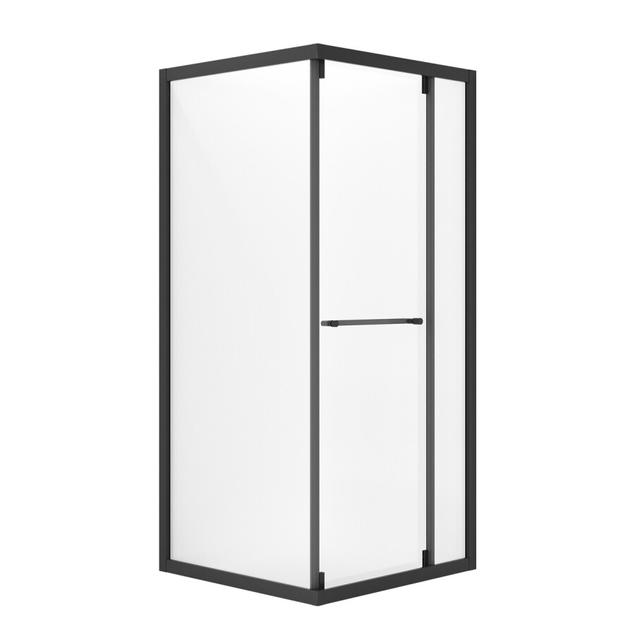 Душевое ограждение Niagara Nova NG-6835-34ВLACK (100х100х195) квадрат,черный матовый,двери раздвижные,стекло прозрачное,1 место