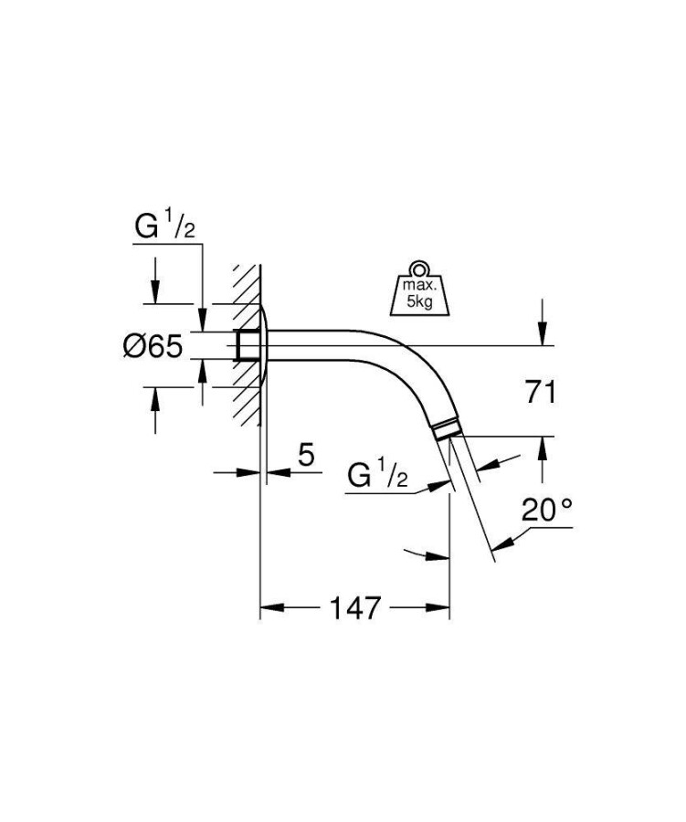 Grohe Relexa neutral 28541000 душевой кронштейн