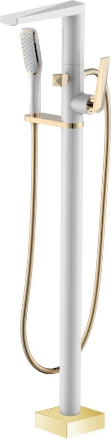 Смеситель для ванны напольный Boheme Venturo Белый / Золото 389-W
