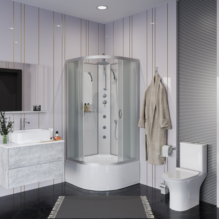 Niagara NG 2308-14BKTG Душевая кабина 90x90 Без крыши с тропическим душем и гидромассажем 23081424BKTG