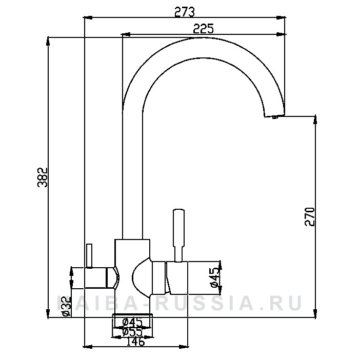 Haiba HB76840 смеситель для кухни хром