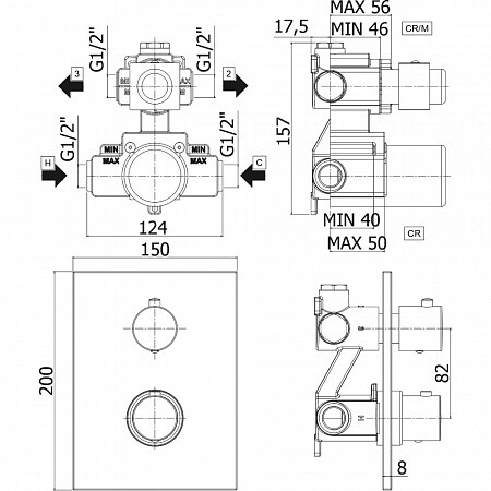 Paffoni Light LIQ519NO/M смеситель для душа черный