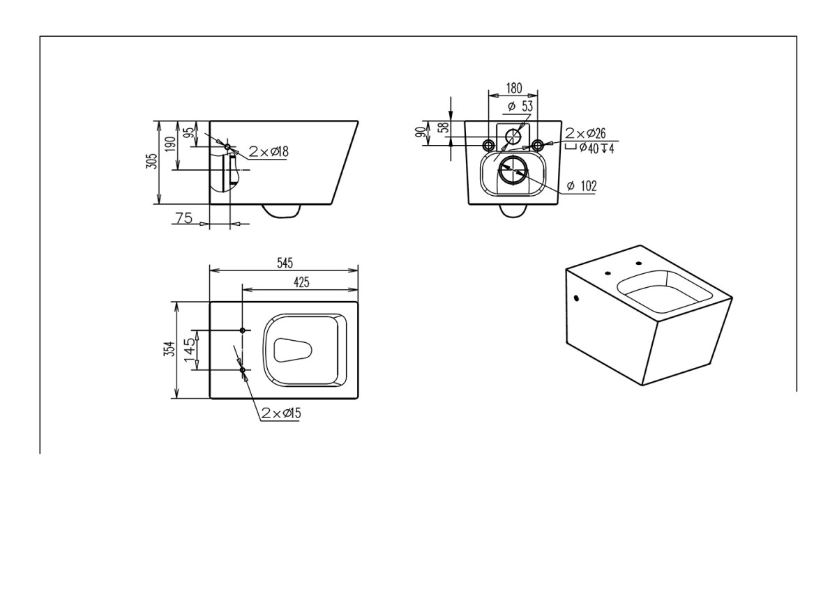 Bravat C01002W-A-ENG унитаз подвесной