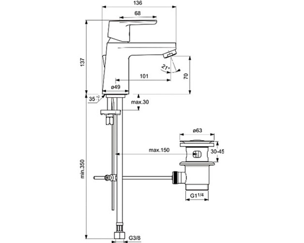 Ideal Standard Vito B0405AA смеситель для раковины