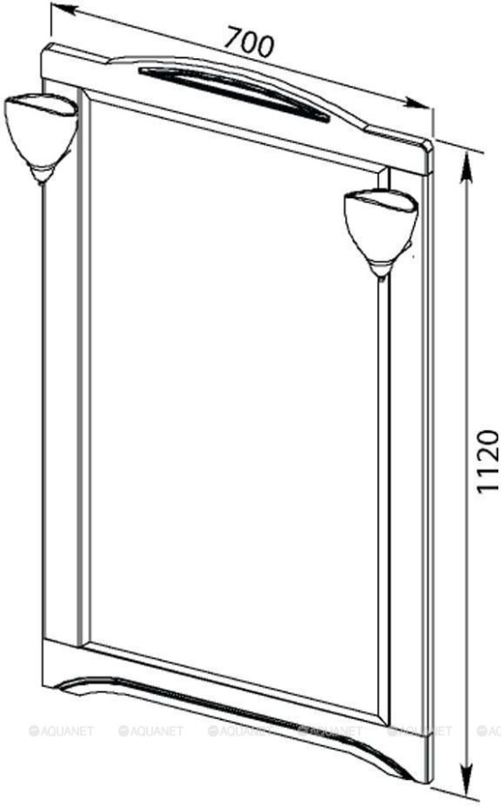 Зеркало Aquanet Луис 70 112 см темный орех 00173215