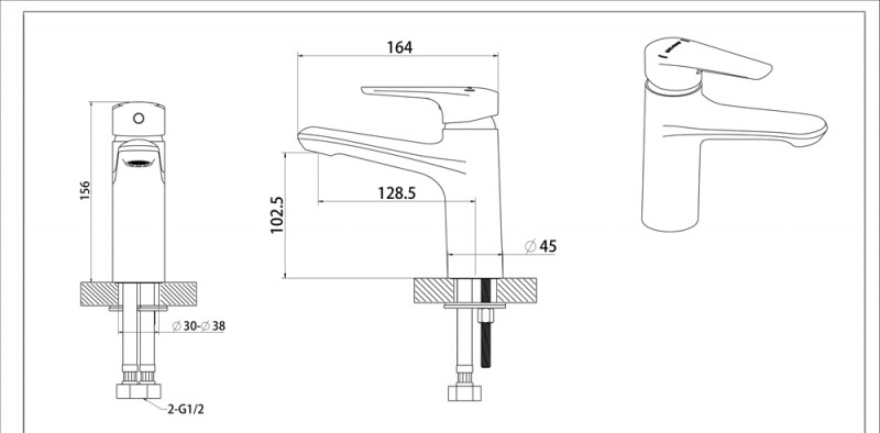 Bravat Arden F1351385CP-RUS смеситель для раковины хром 35 мм