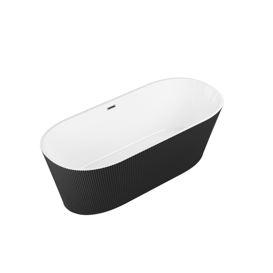 Ванна отдельностоящая Grossman Forta GR-27021MB (170х75х58) цвет черный/белый матовый,рифленая 1 место