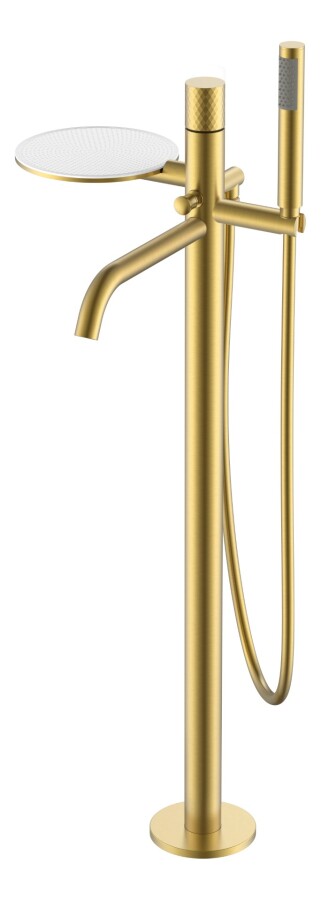 Смеситель для ванны напольный Boheme Stick ручка Diamond Matt Gold 129-MG