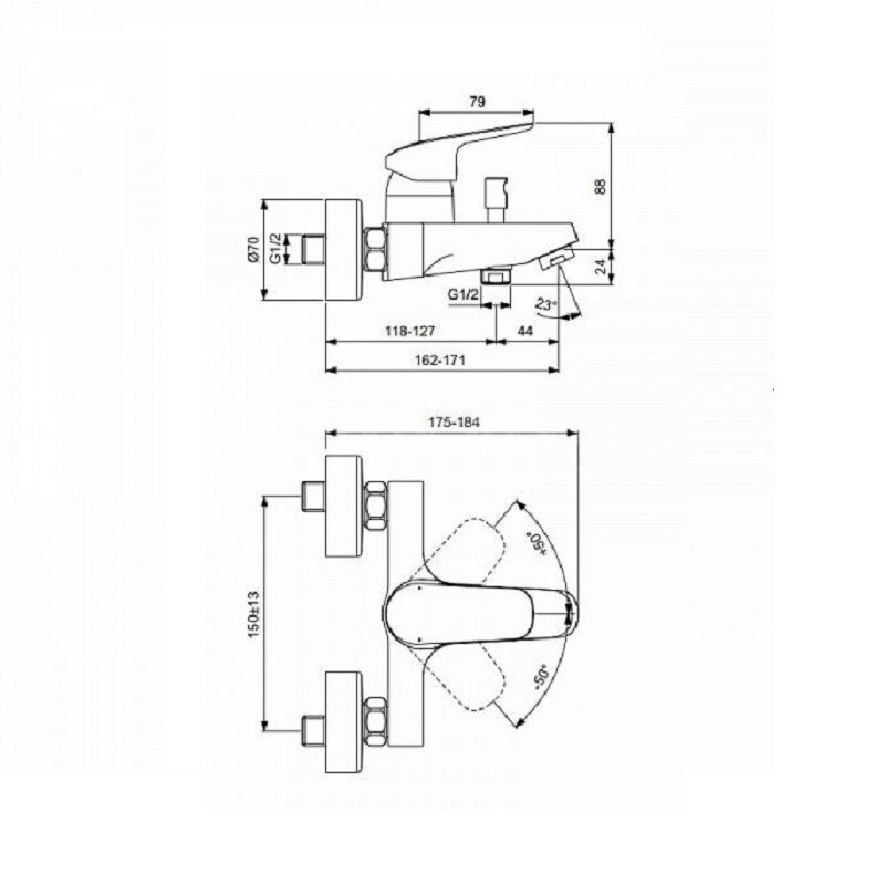 Ideal Standard Ceraflex BD001AA Набор 3-в-1 Смесители и душевой гарнитур