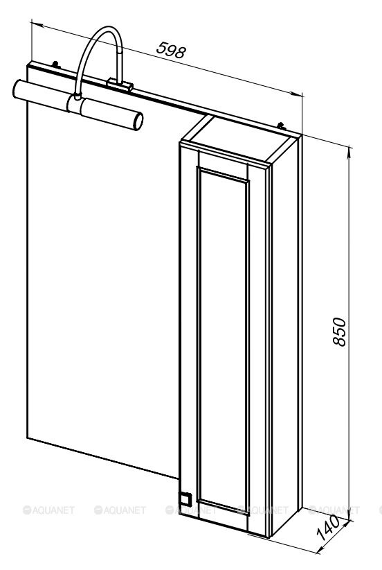 Зеркало-шкаф Aquanet Эрвин 60*85 черный 00260306