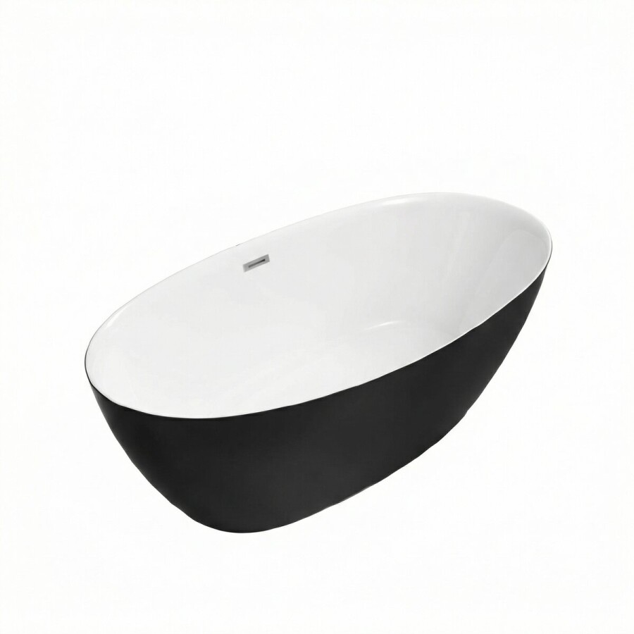 Ванна отдельностоящая Grossman Classic GR-2503MB (170х80х58) цвет черный/белый матовый,1 место