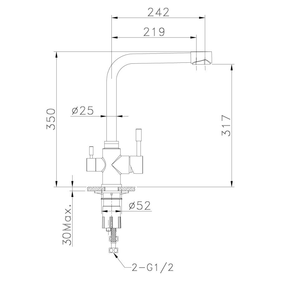 Lemark LM5060S Expert смеситель для кухни сталь