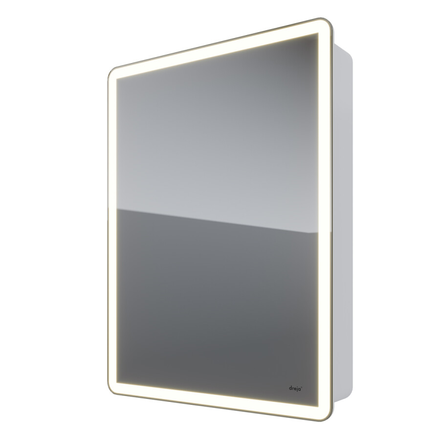 Dreja шкаф зеркальный подвесной Point 60 см с подсветкой белый 99.9032