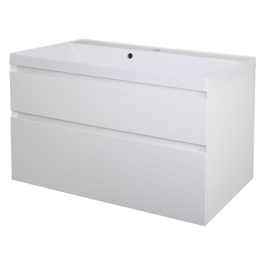 Комплект тумба Azario Velluto 100 1000х450х660 подвесная, с раковиной Slim 100, белый матовый CS00088604
