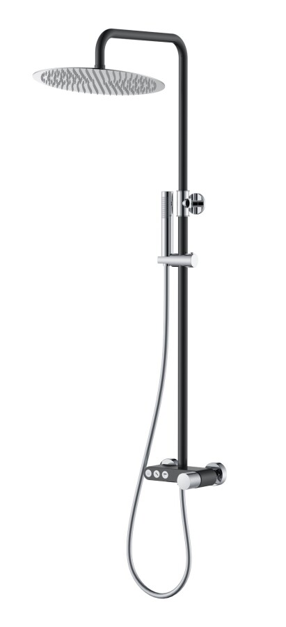 Душевая система с изливом Boheme Stick Черный / Хром ручка Touch 128-BCR.2