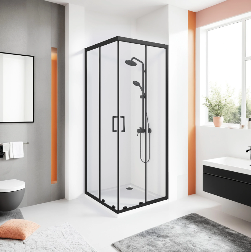 BAS Cube CR-80-C-B душевое ограждение 800х800х1900 Черный КУ00019