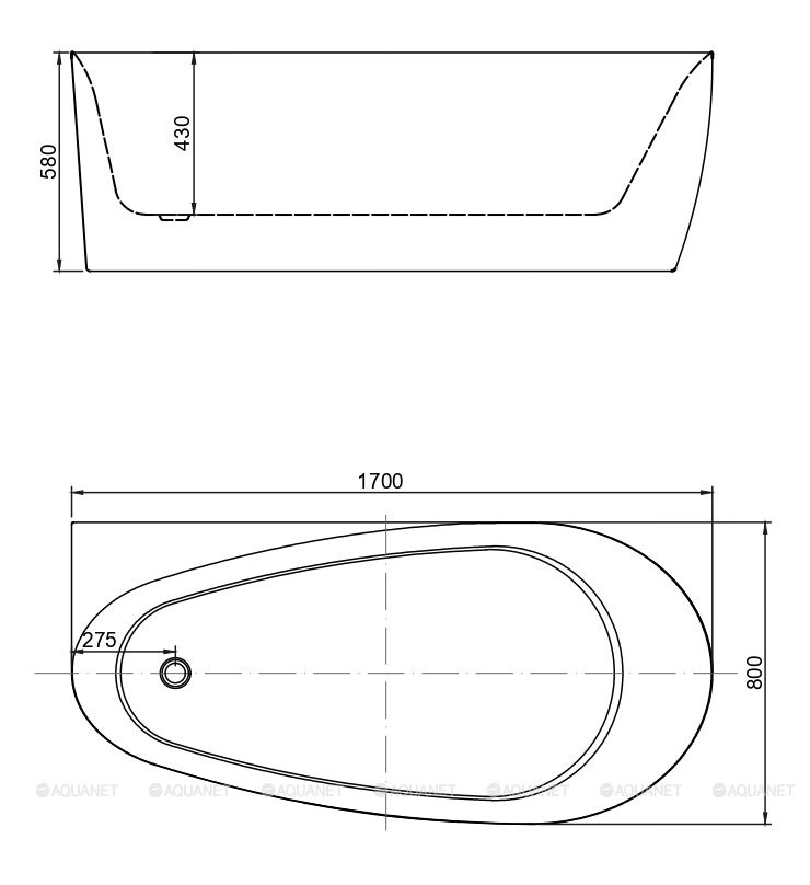 Allen Brau Priority 170*80 ванна акриловая овальная белый матовый 2.31002.21