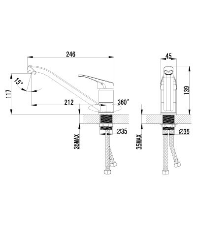 Lemark LM6544C Партнер смеситель для кухни хром