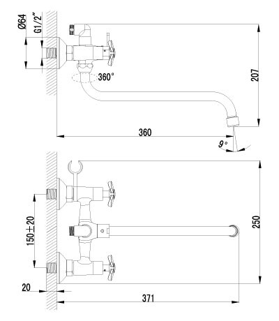 Lemark LM6541C Партнер смеситель для ванны хром