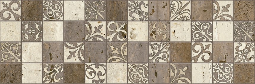 Lasselsberger Травертино 20х60 см декор мозаика коричневый 7264-0008-1001