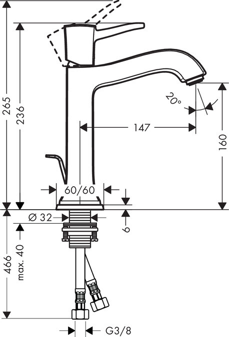 Hansgrohe 31302090 Metropol Classic смеситель для раковины хром/золото