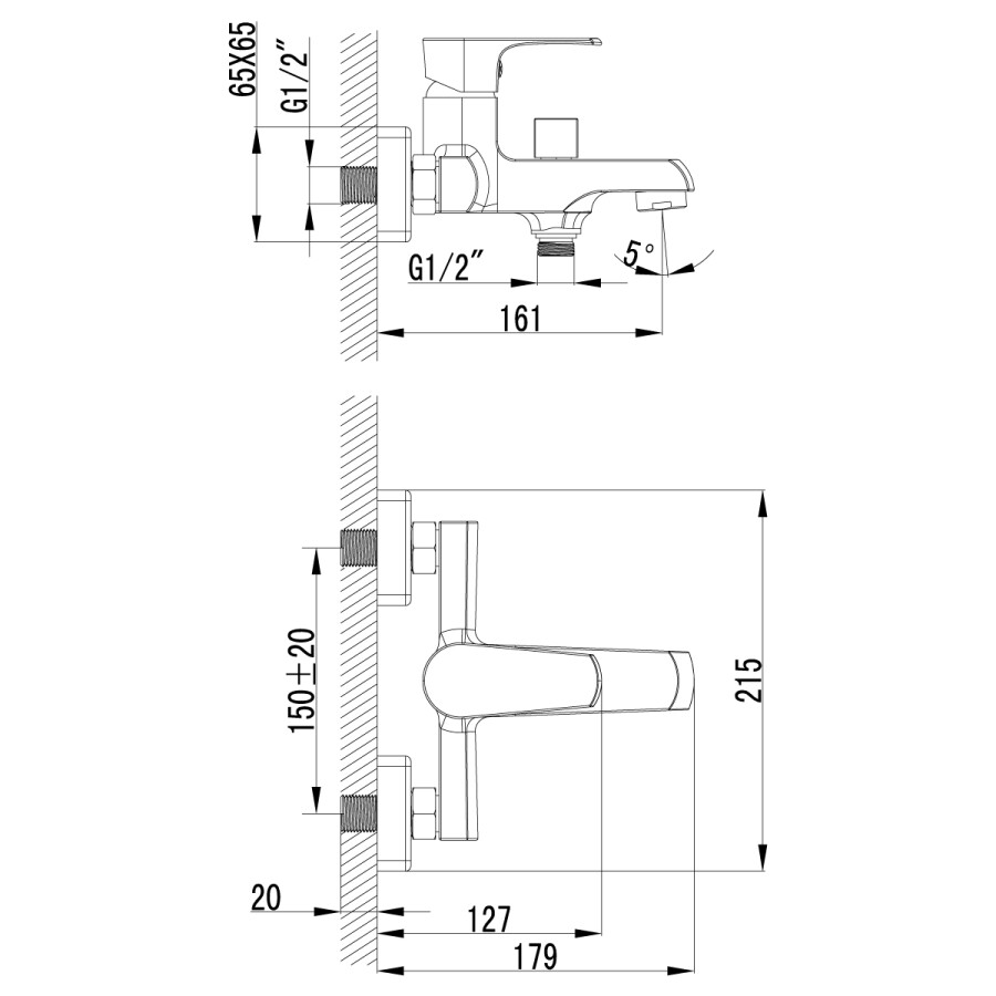 Lemark LM1612C plus Factor смеситель для ванны хром