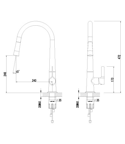 Lemark LM6001C Соул смеситель для кухни хром