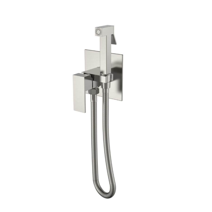 Гигиенический душ со смесителем Boheme Qubic Brushed Nickel 477-NB