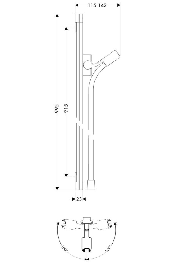 Hansgrohe PuraVida штанга для душа 27844000 Unica