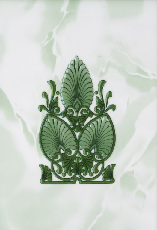 Газкерамика Восток 20х30см декор настенный зеленый глянцевый 
