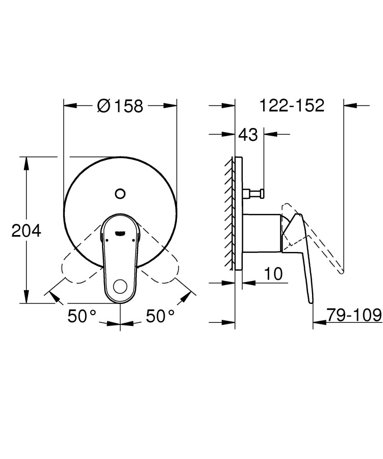 Grohe Europlus 24060002 смеситель скрытого монтажа хром