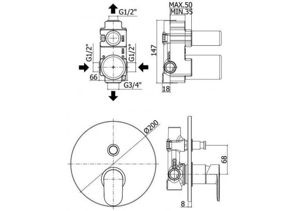 Paffoni Candy CA015CR смеситель для ванны хром